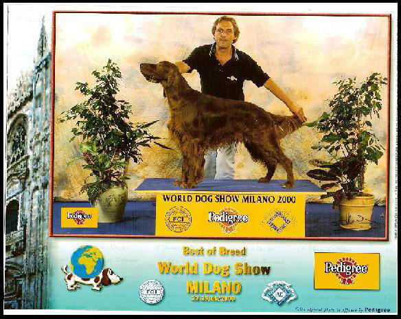 Byrof di Casa Bertolini al podio al World Dog Show di Milano, anno 2000.